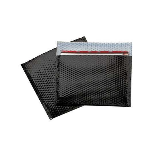 13 3/4 x 11'' Black Glamour Bubble Mailers, 48PK