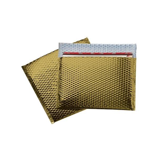 13 3/4 x 11 Gold Glamour Bubble Mailers, 48PK