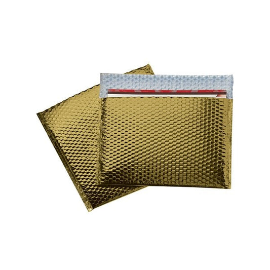 13 3/4 x 11 Gold Glamour Bubble Mailers, 48PK