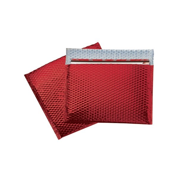13 3/4 x 11'' Red Glamour Bubble Mailers, 48PK