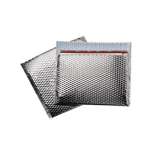 13 3/4 x 11'' Silver Glamour Bubble Mailers, 48PK