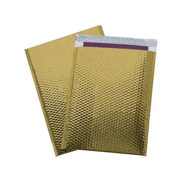 13 x 17-1/2'' Gold Glamour Bubble Mailers, 100PK