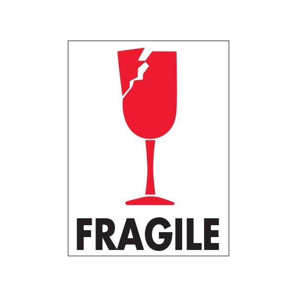 3 x 4'' - ''Fragile'' Labels, Style 2, 500PK