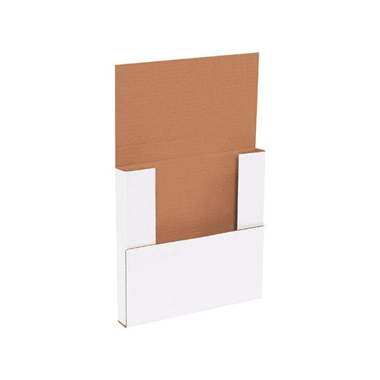 10-1/4 x 10-1/4 x 1'' White Easy-Fold Mailers, 50PK