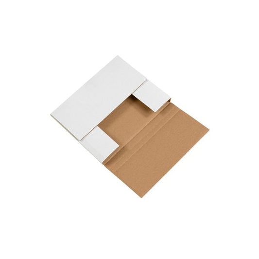 10-1/4 x 8-1/4 x 1-1/4'' White Easy-Fold Mailers, 50PK