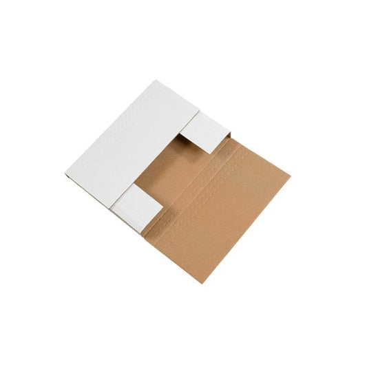 11-3/4 x 10-1/2 x 2-1/4'' White Easy-Fold Mailers, 50PK