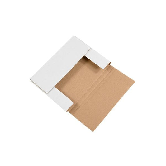 11 1/8 x 8-5/8 x 1'' White Easy-Fold Mailers, 50PK
