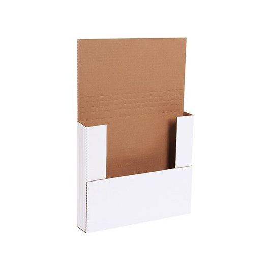 12 x 10-1/2 x 2'' White Easy-Fold Mailers, 50PK