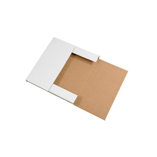 12-1/2 x 12-1/2 x 1'' White Easy-Fold Mailers, 50PK