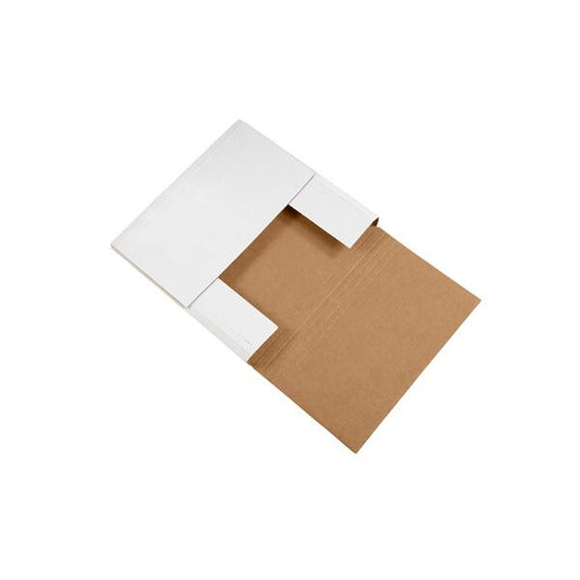 12-1/2 x 12-1/2 x 2'' White Easy-Fold Mailers, 50PK