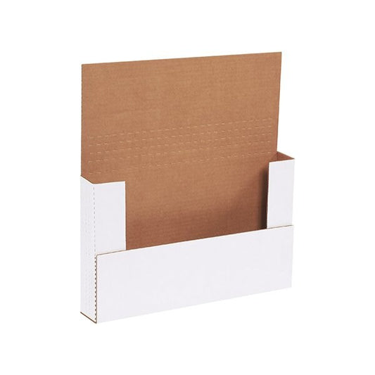 14 1/8 x 8-5/8 x 2'' White Easy-Fold Mailers, 50PK