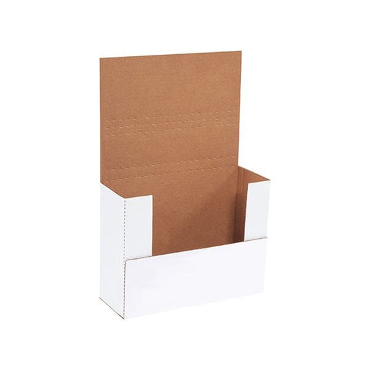 11 1/8 x 8-5/8 x 4'' White Easy-Fold Mailers, 50PK