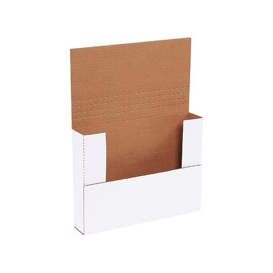 11 1/8 x 8-5/8 x 2'' White Easy-Fold Mailers, 50PK