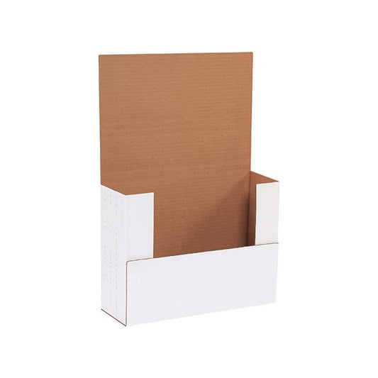 12 1/8 x 9 1/8 x 4'' White Easy-Fold Mailers, 50PK
