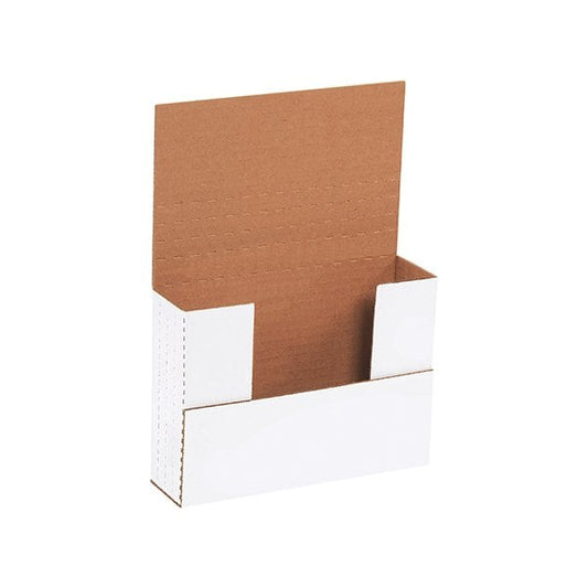 7-1/2 x 5-1/2 x 2'' White Easy-Fold Mailers, 50PK