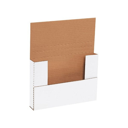9-5/8 x 6-5/8 x 1-1/4'' White Easy-Fold Mailers, 50PK