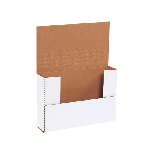 9-1/2 x 6-1/2 x 2'' White Easy-Fold Mailers, 50PK