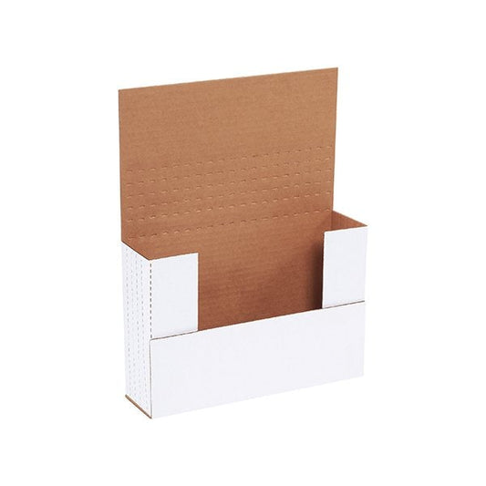 9-5/8 x 6-5/8 x 2-1/2'' White Easy-Fold Mailers, 50PK
