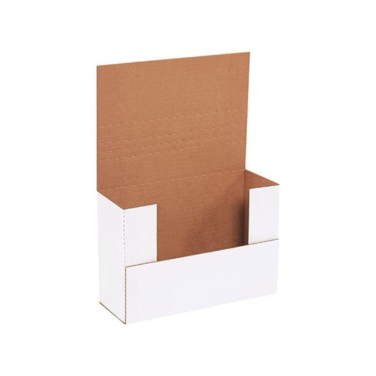 9-5/8 x 6-5/8 x 3-1/2'' White Easy-Fold Mailers, 50PK