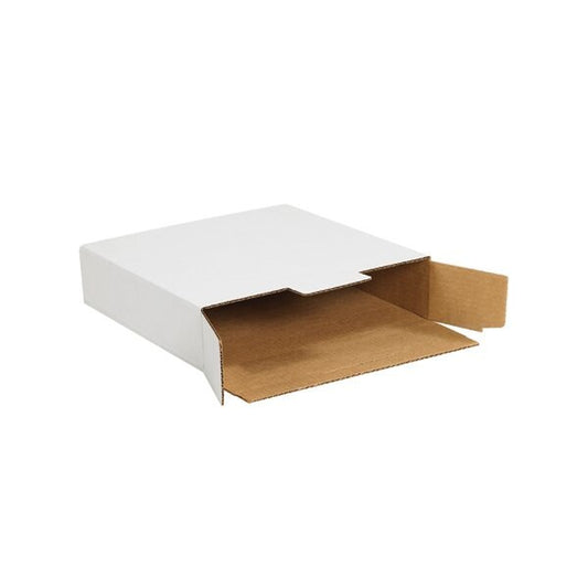 12 1/8 x 11-5/8 x 2-5/8'' White Side Loading Locking Mailers, 50PK