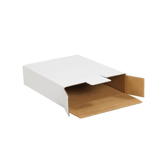 12 1/8 x 9 x 2-1/2'' White Side Loading Locking Mailers, 50PK