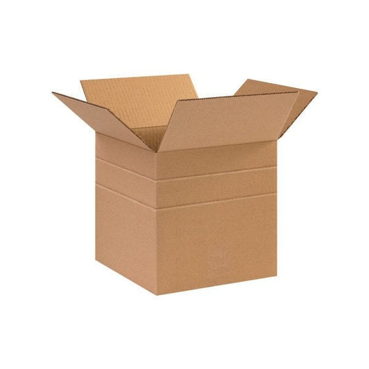 10 x 10 x 10'' Multi-Depth Corrugated Boxes, 25PK