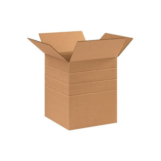 10 x 10 x 12'' Multi-Depth Corrugated Boxes, 25PK