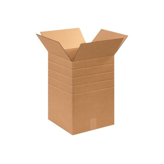 12 x 12 x 18'' Multi-Depth Corrugated Boxes, 25PK