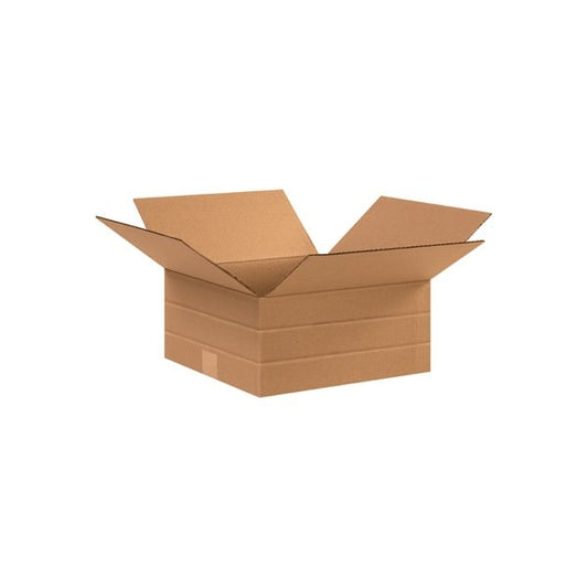 12-1/2 x 12-1/2 x 6'' Multi-Depth Corrugated Boxes, 25PK