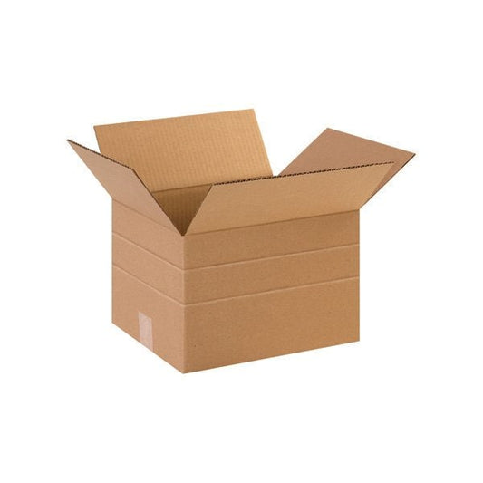 12 x 10 x 6'' Multi-Depth Corrugated Boxes, 25PK