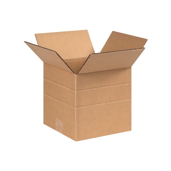8 x 8 x 8'' Multi-Depth Corrugated Boxes, 25PK