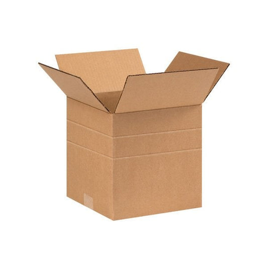 9 x 9 x 9'' Multi-Depth Corrugated Boxes, 25PK