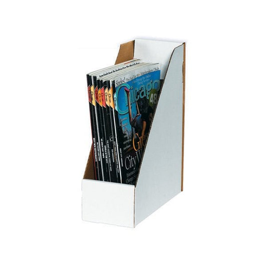 9-1/4'' x 4'' x 12'' White Magazine File Boxes, 50PK