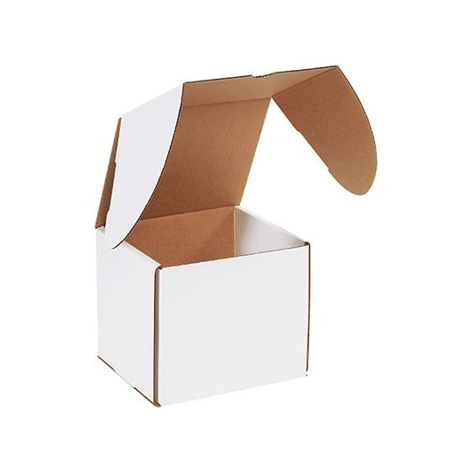 7 1/8 x 6-5/8 x 6-1/2'' White Outside Tuck Mailers, 25PK