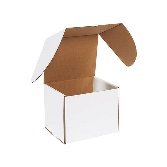 9-1/2 x 8 x 8'' White Outside Tuck Mailers, 25PK