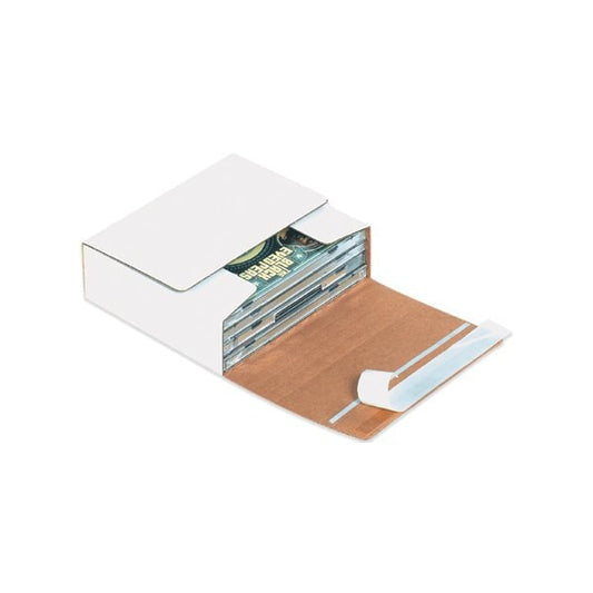 5 3/4 x 5 1/16 x 1 3/4'' White Self-Seal CD Mailers, 200PK