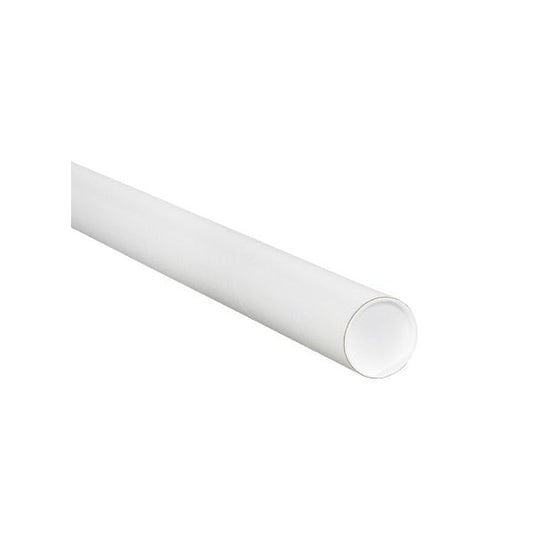 1-1/2 x 12'' White Tubes with Caps, 50PK