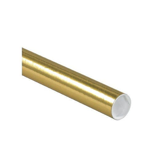 2 x 18'' Gold Tubes with Caps, 50PK