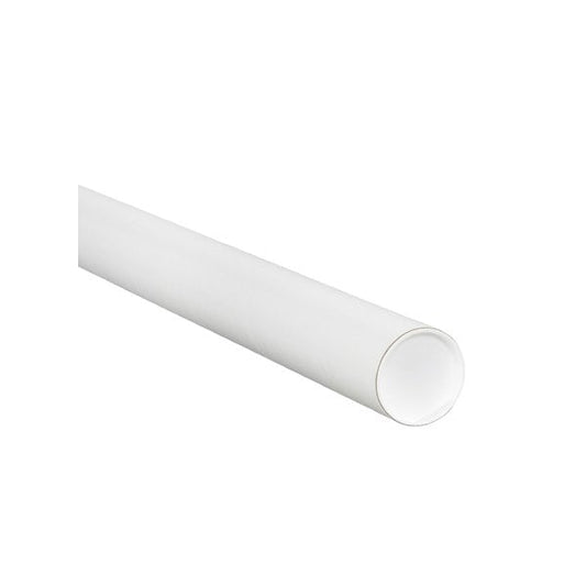 2 x 48'' White Tubes with Caps, 50PK