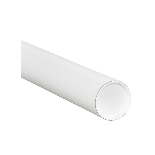 3 x 48'' White Tubes with Caps, 24PK