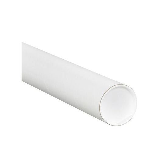 3 x 48'' White Tubes with Caps, 24PK