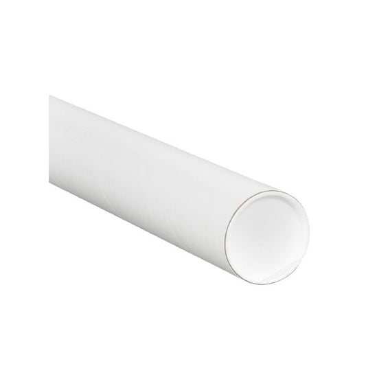 3 x 9'' White Tubes with Caps, 24PK