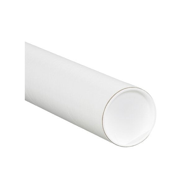 4 x 12'' White Tubes with Caps, 15PK