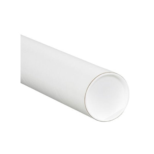 4 x 12'' White Tubes with Caps, 15PK