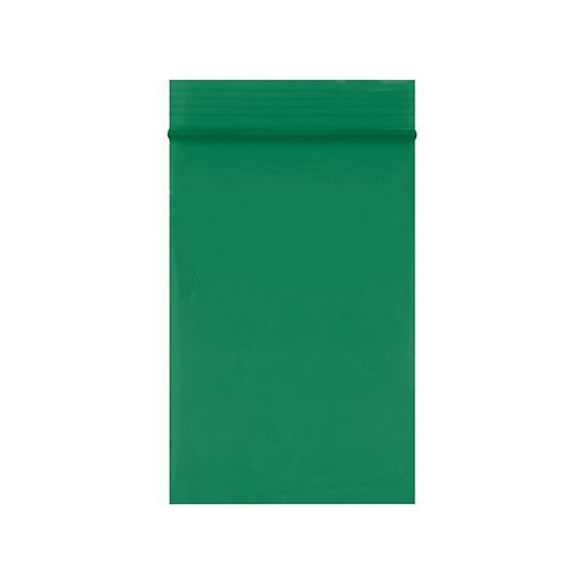 2 x 3'' - 2 Mil Green Reclosable Poly Bags, 1000PK