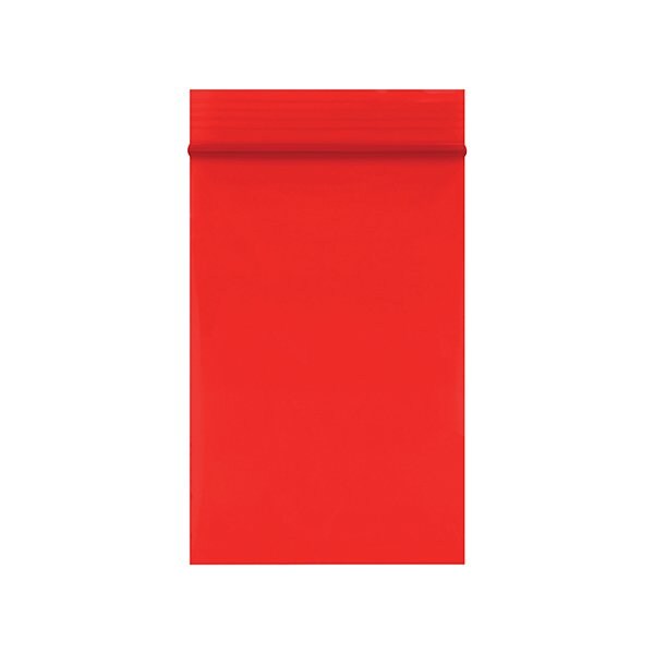 2 x 3'' - 2 Mil Red Reclosable Poly Bags, 1000PK