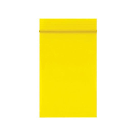2 x 3'' - 2 Mil Yellow Reclosable Poly Bags, 1000PK