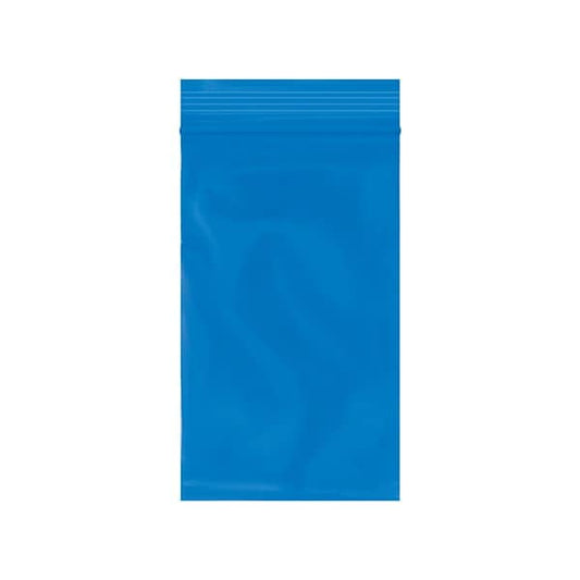 3 x 5'' - 2 Mil Blue Reclosable Poly Bags, 1000PK