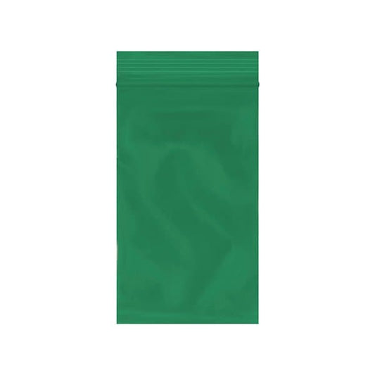 3 x 5'' - 2 Mil Green Reclosable Poly Bags, 1000PK
