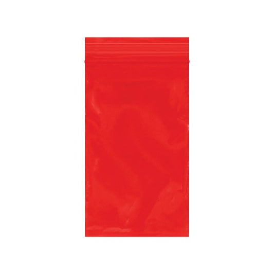 3 x 5'' - 2 Mil Red Reclosable Poly Bags, 1000PK